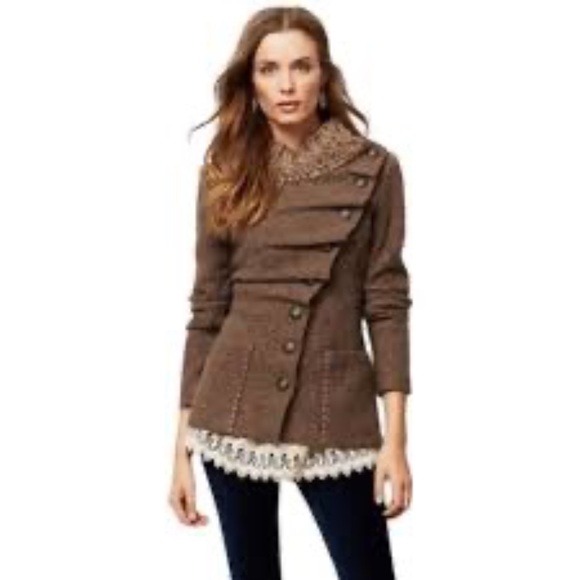Gro Abrahamsson X Anthropologie Arslan Boiled Wool Knit Sweater Jacket Sz L - Picture 1 of 13